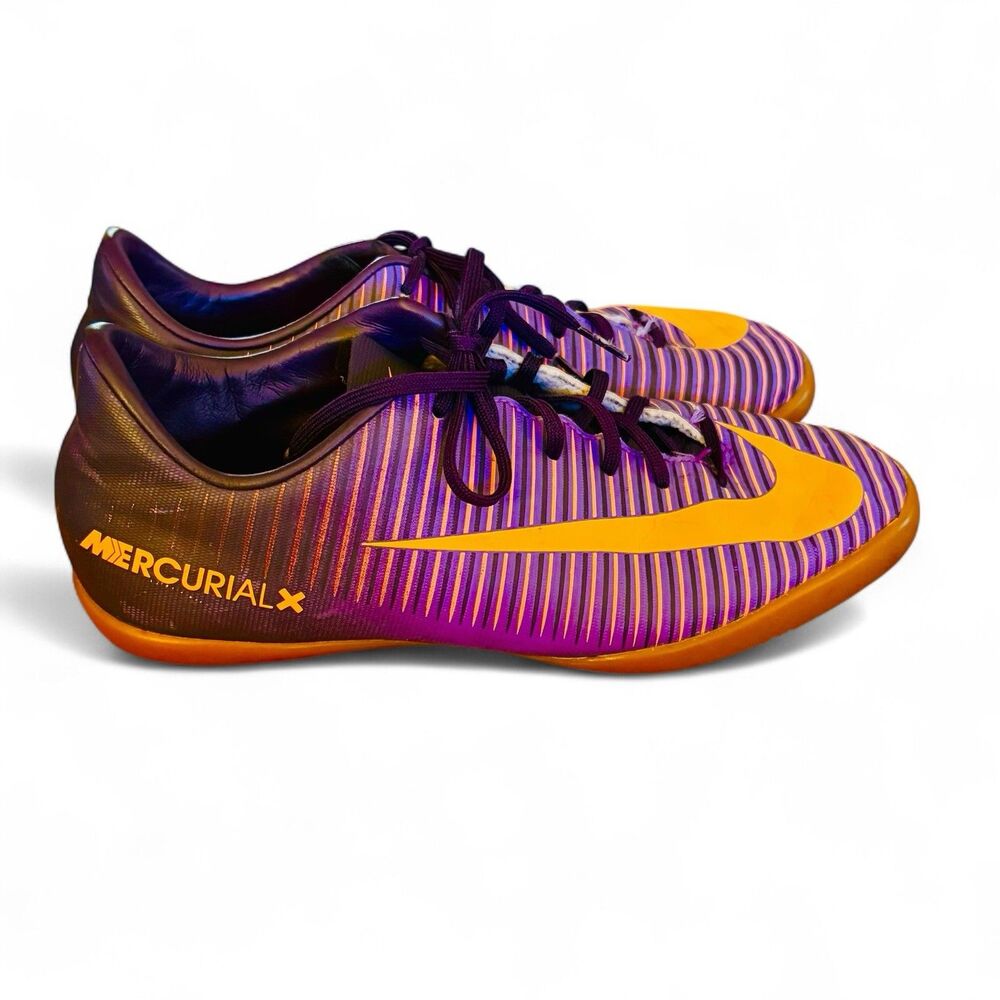 Nike Jr Mercurial X Indoor Soccer Shoes Youth Size 6 Purple/Orange Unisex